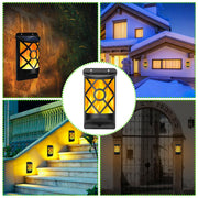 Flickering Solar Wall Lights 96 LEDs Outdoor