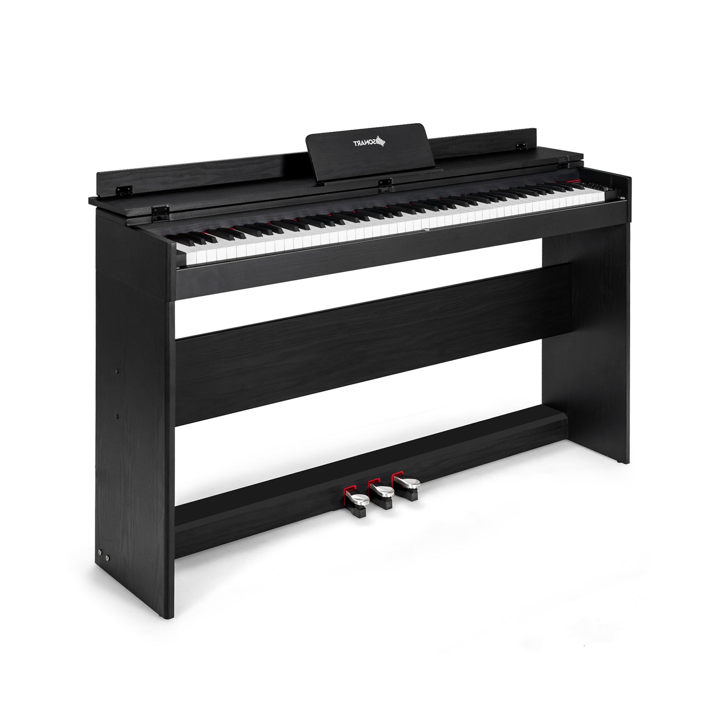 88 Key Full Size Electric Piano Keyboard with Stand 3 Pedals MIDI Function-Black