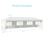 10 x 30 Feet Canopy Tent with 5 Removable Sidewalls for Party Wedding