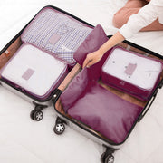 9Pcs Purple Clothes Storage Bags Travel Luggage Organizer