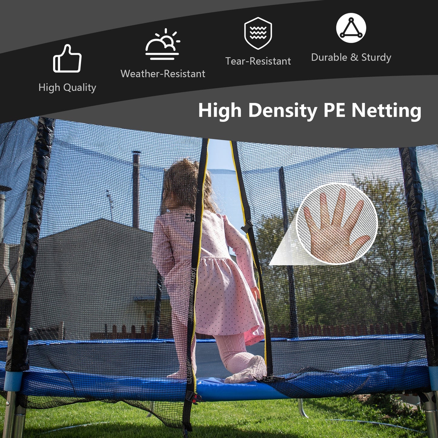8 Feet Trampoline Safety Replacement Protection Enclosure Net