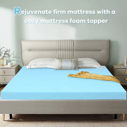 3 Inch Gel-Infused Cooling Bed Topper for All-Night Comfy-80 x 60 inch