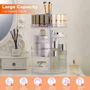 360° Rotating Makeup Organizer Clear Cosmetic Storage Rack