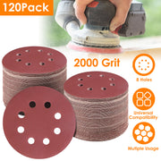 120Pack 5 Inch 8 Hole Round Sandpapers