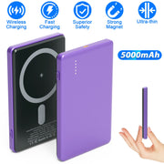 2 In 1 5000mAh 8MM Slim MagSafe Wireless Power Bank PD20W Magnetic Fast Charger Portable Phone Charger Fit for IOS Phone 15 14 13 12 Series And More