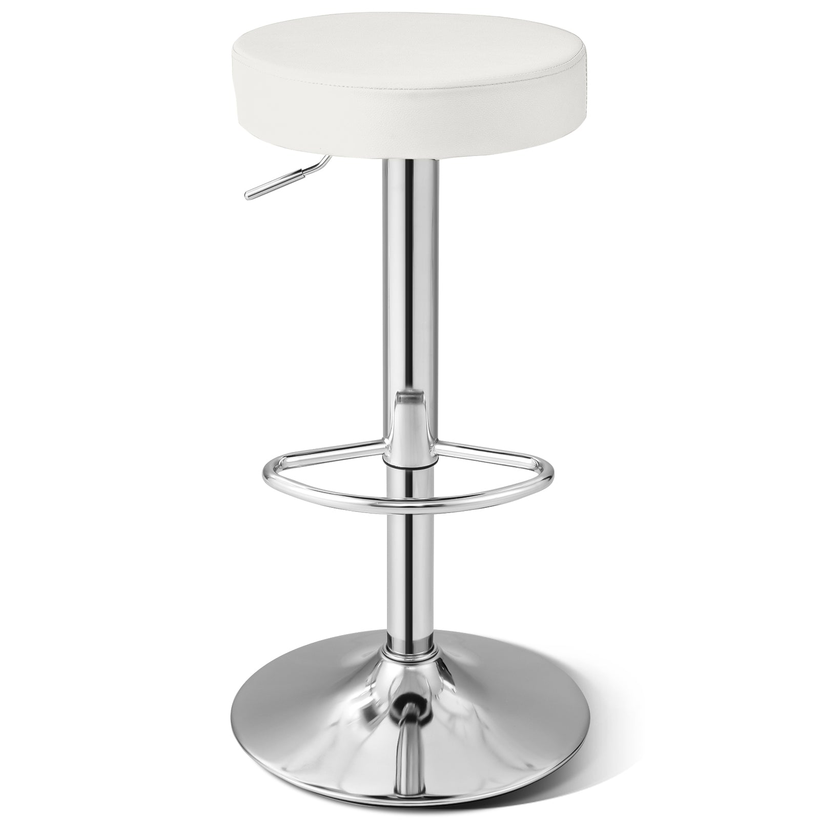 1 PC Round Bar Stool Adjustable Swivel Pub Chair-Red - White