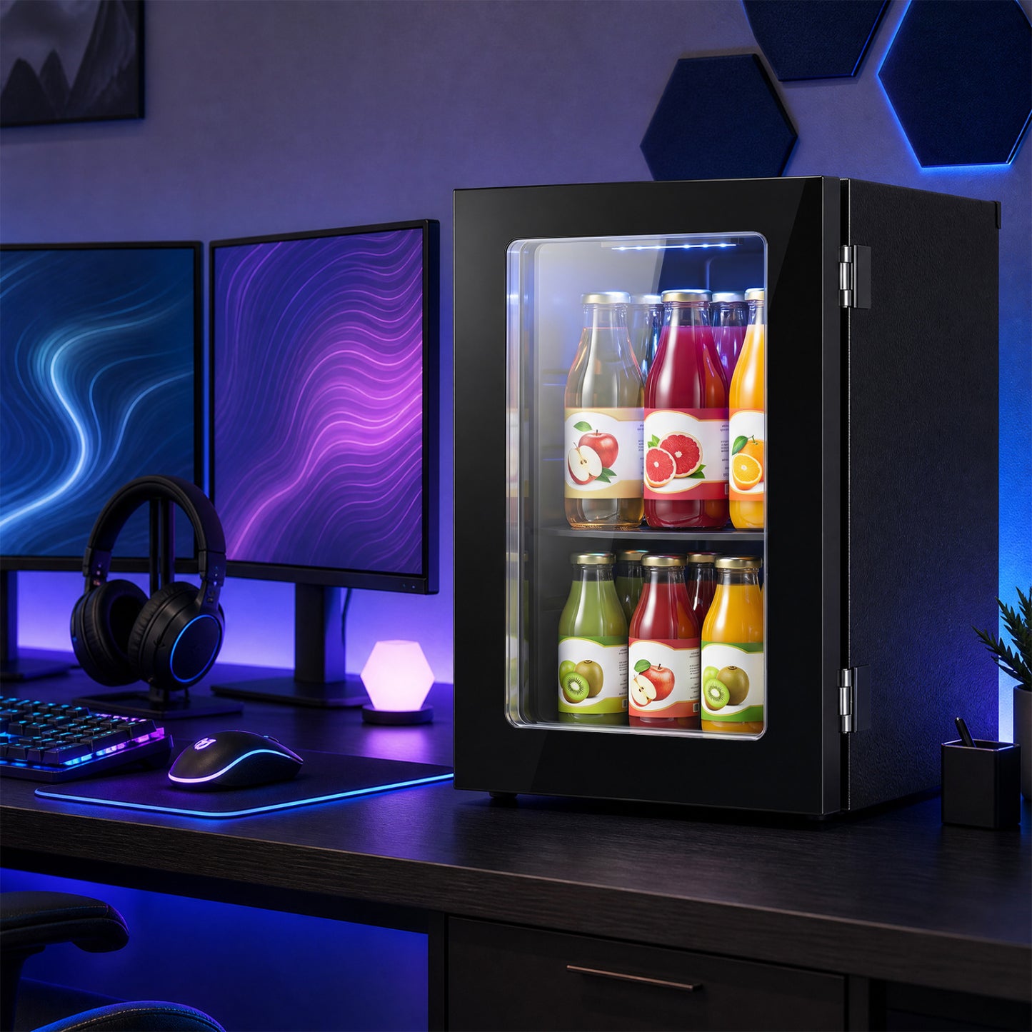 Beverage Refrigerator 0.6 Cu Ft 24 Can Countertop Mini Fridge