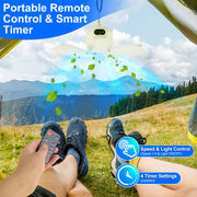 Rechargeable Tent Fan with Light