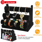 3-Tier Velvet Jewelry Stand Removable Bracelet Holder