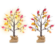 2Pcs 2FT Artificial Lighted Maple Tree