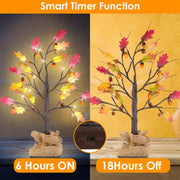 2Pcs 2FT Artificial Lighted Maple Tree