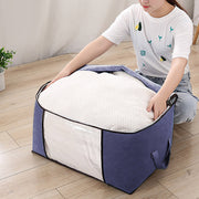 2Pcs 90L Large Foldable Clothes Navy Blue Storage Bag