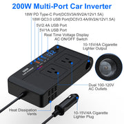 200W Car Power Inverter 12V to 110V