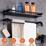 2 Tier Wall Mounted Towel Rack Bar