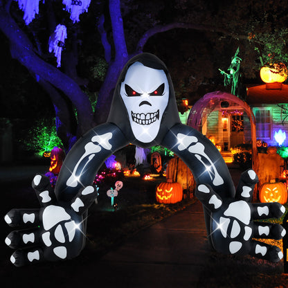 Halloween Inflatable Grim Reaper Archway with Stakes and Water Bags