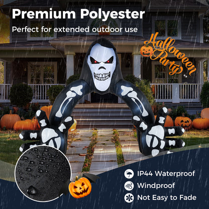 Halloween Inflatable Grim Reaper Archway with Stakes and Water Bags