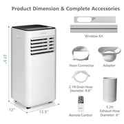 10,000 BTU (ASHRAE) Portable AC – 3-in-1