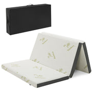 Portable Tri-fold Memory Foam Floor Mattress Topper Portable with Carrying Bag