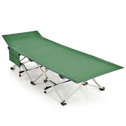 Wide Foldable Camping Cot with Carry Bag-Blue - Green