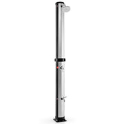 7.2 Feet Solar-Heated Outdoor Shower with Free-Rotating Shower Head-Silver - Silver