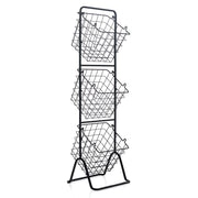 3-Tier Fruit Basket Stand with Adjustable Heights