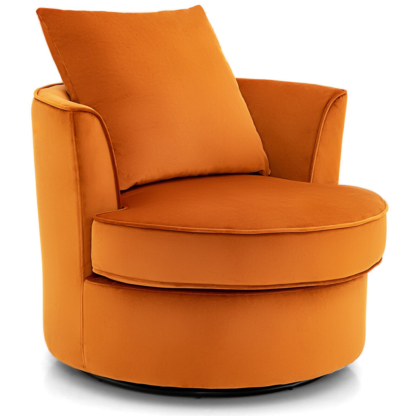 Modern 360¬∞ Swivel Barrel Chair with No Assembly Needed-Orange