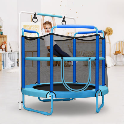 5 Feet Kids 3-in-1 Game Trampoline with Enclosure Net Spring Pad