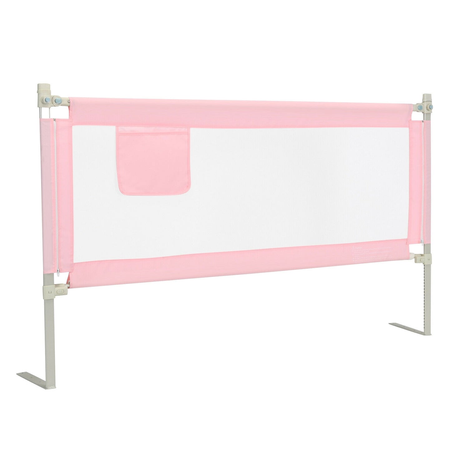 69.5 Inches Toddler Bedrail with Anti-Collision Cotton and Side Pocket-Pink - Pink