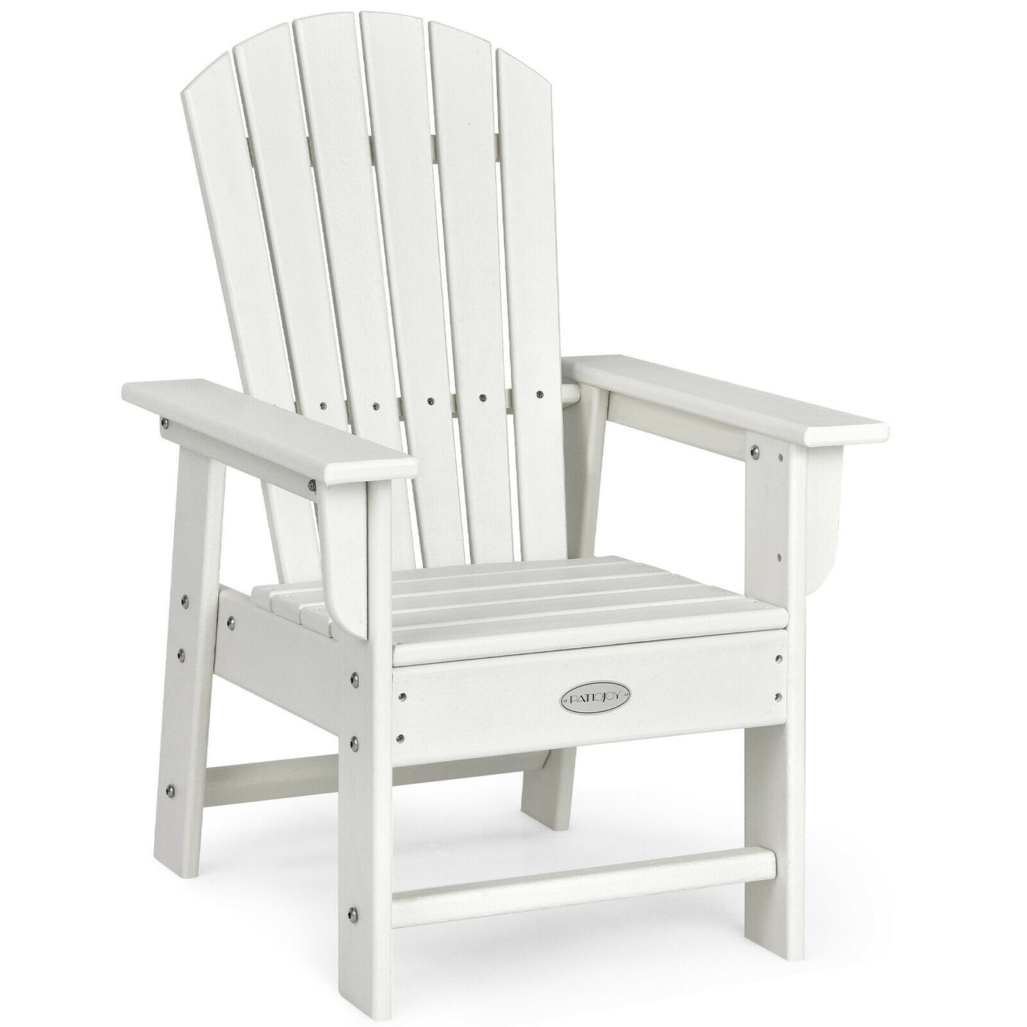 Patio Kids' Adirondack Chair with Ergonomic Backrest-Blue - White