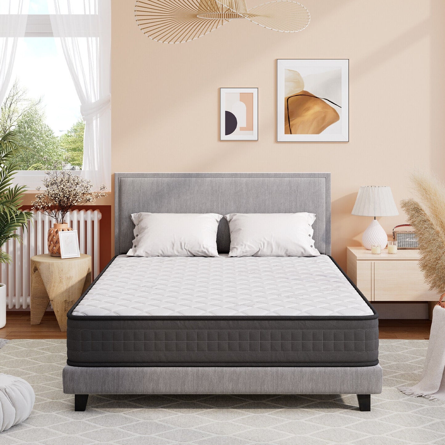 8 Inch Breathable Memory Foam Bed Mattress Medium Firm for Pressure Relieve-Queen Size