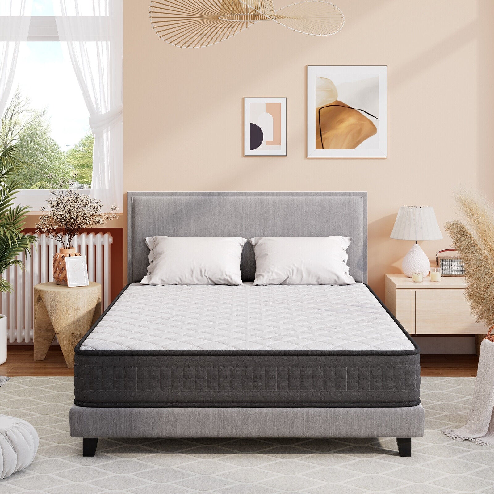 8 Inch Breathable Memory Foam Bed Mattress Medium Firm for Pressure Relieve-Queen Size