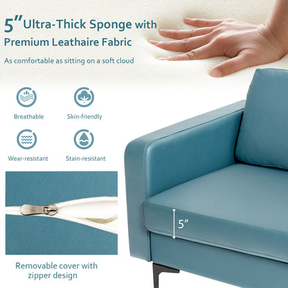 Modern Accent Armchair with Side Storage Pocket-Blue