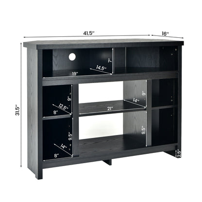 Modern Corner TV Stand with Adjustable Shelves for TVs up to 48 Inch-Black