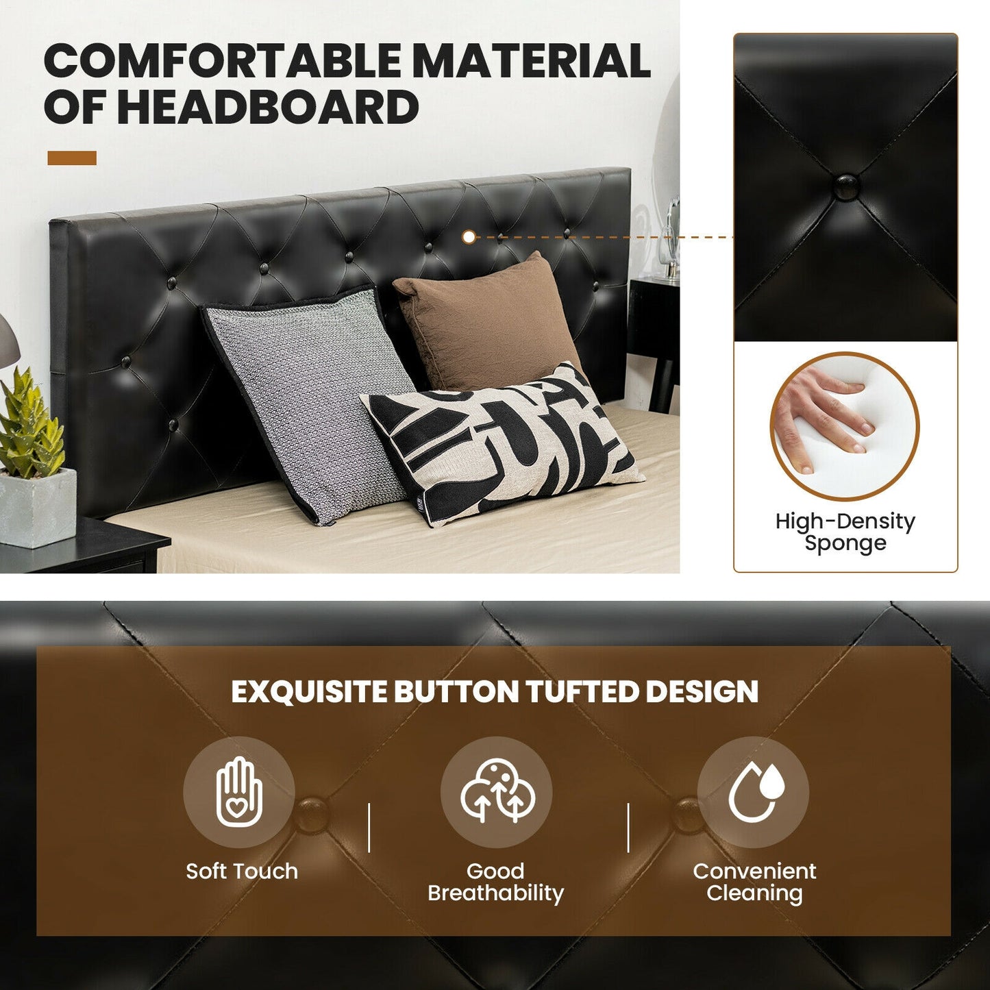 Full/Queen PU Leather Upholstered Platform Bed with 4 Drawers-Full Size