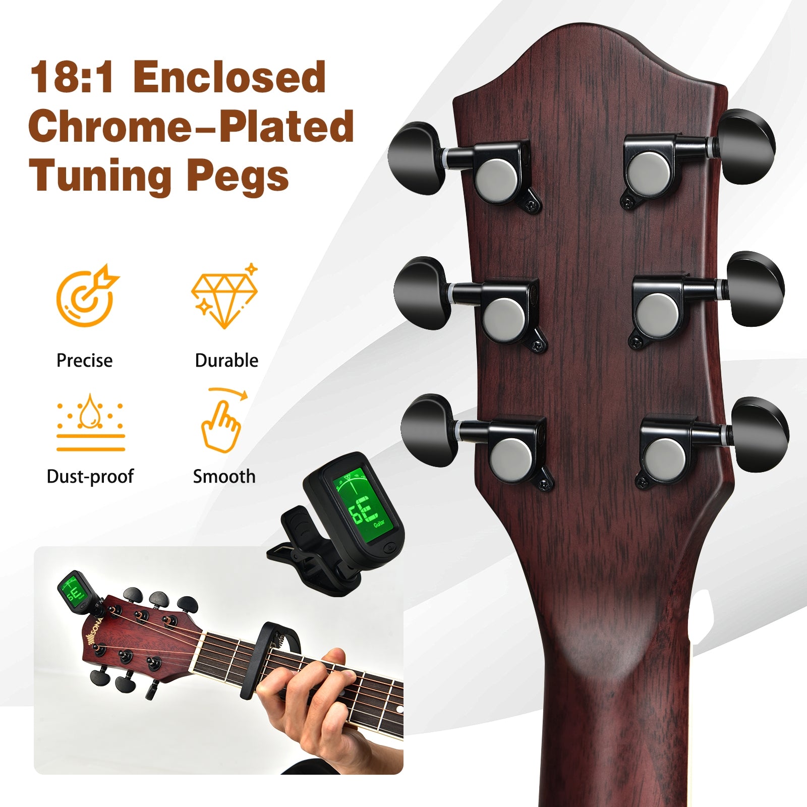 41 Inch Full Size Cutaway Acoustic Guitar Set for Beginner-Red