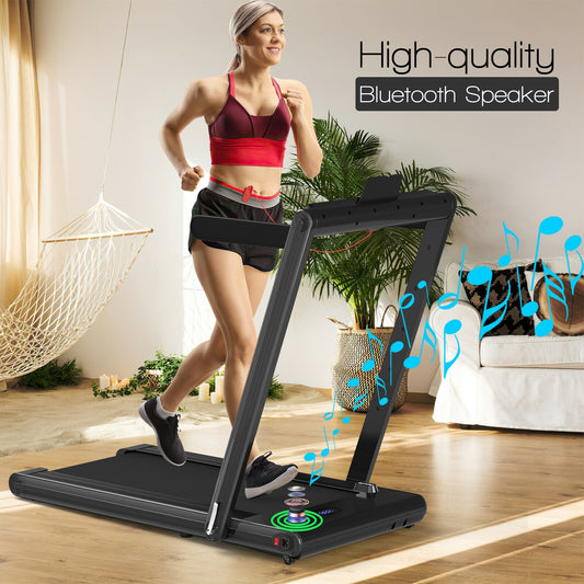 2-in-1 Folding Treadmill with Dual LED Display