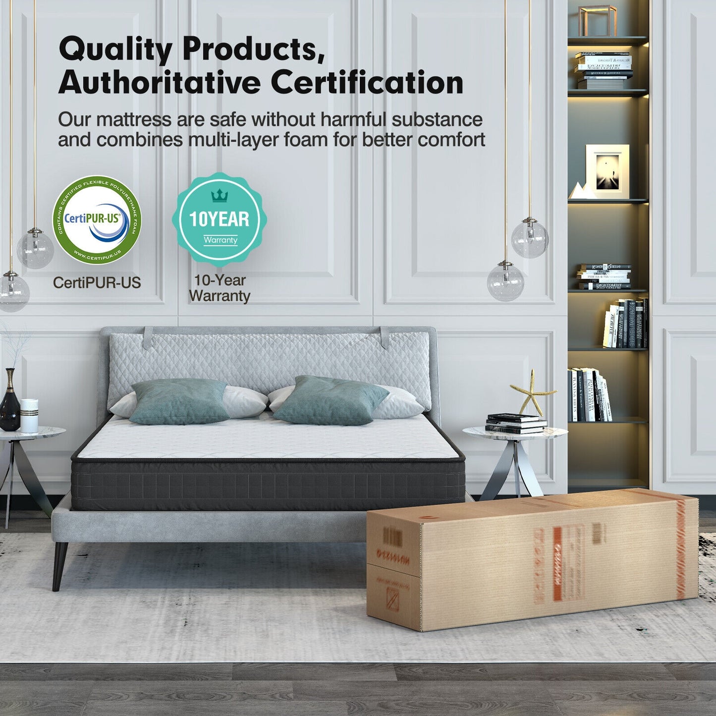 8 Inch Breathable Memory Foam Bed Mattress Medium Firm for Pressure Relieve-Full Size