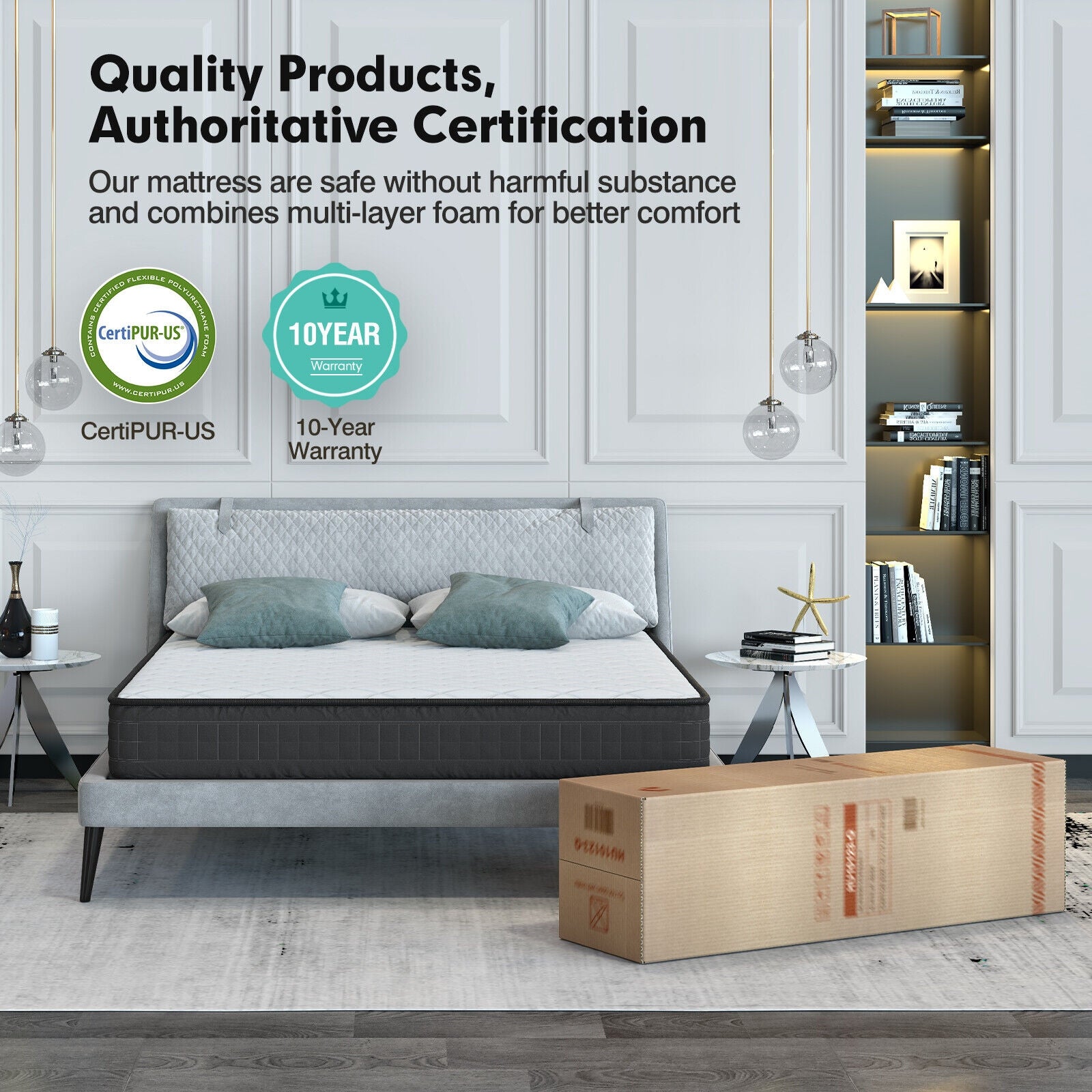 8 Inch Breathable Memory Foam Bed Mattress Medium Firm for Pressure Relieve-Full Size