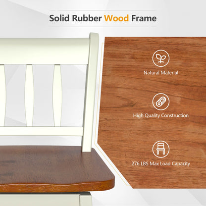 24.5 Inches Set of 2 Swivel Bar Stools with 360° Swiveling