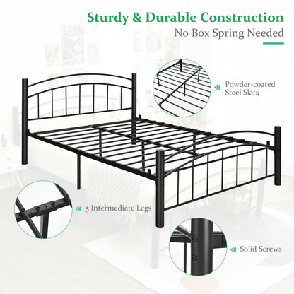 Modern Platform Bed with Headboard and Footboard