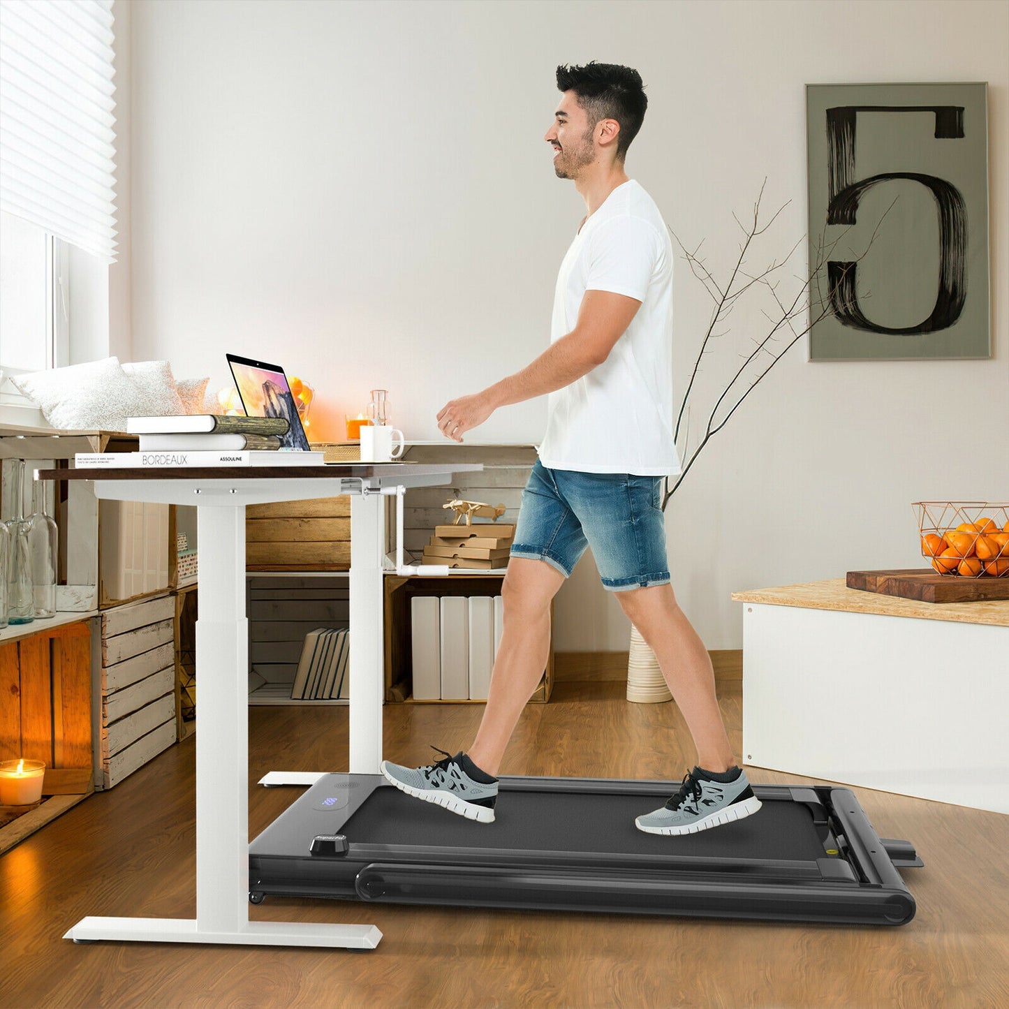 2-in-1 Folding Treadmill with Dual LED Display
