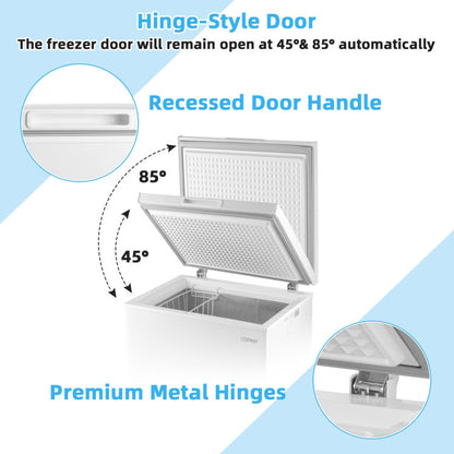 3.5/5 Cu.ft Compact Chest Freezer with Removable Storage Basket