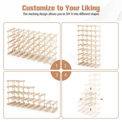 36-Bottle Wooden Wine Rack for Wine Cellar