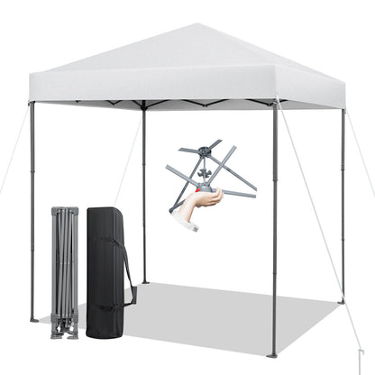 6.6 x 6.6 Feet Outdoor Pop-up Canopy Tent with UPF 50+ Sun Protection-Pink - White