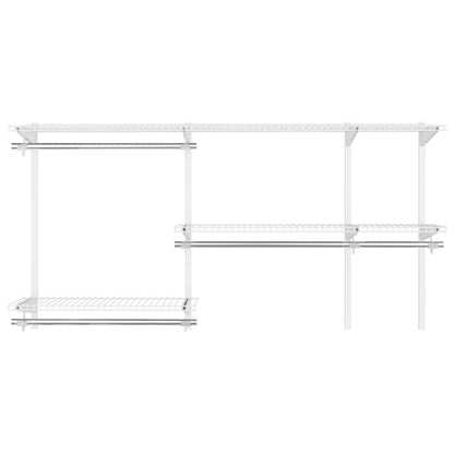 Custom Closet Organizer Kit 3 to 5 Feet Wall-Mounted Closet System with Hang Rod-White