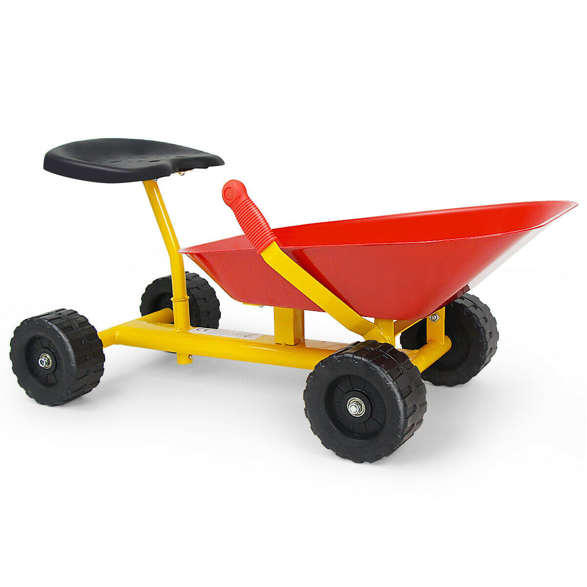 8 Inch Heavy Duty Kids Ride-on Sand Dumper with 4 Wheels-Lime Green - Red