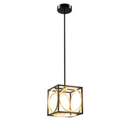 Modern LED Pendant Light with 42 Inches Adjustable Suspender-Black - Black