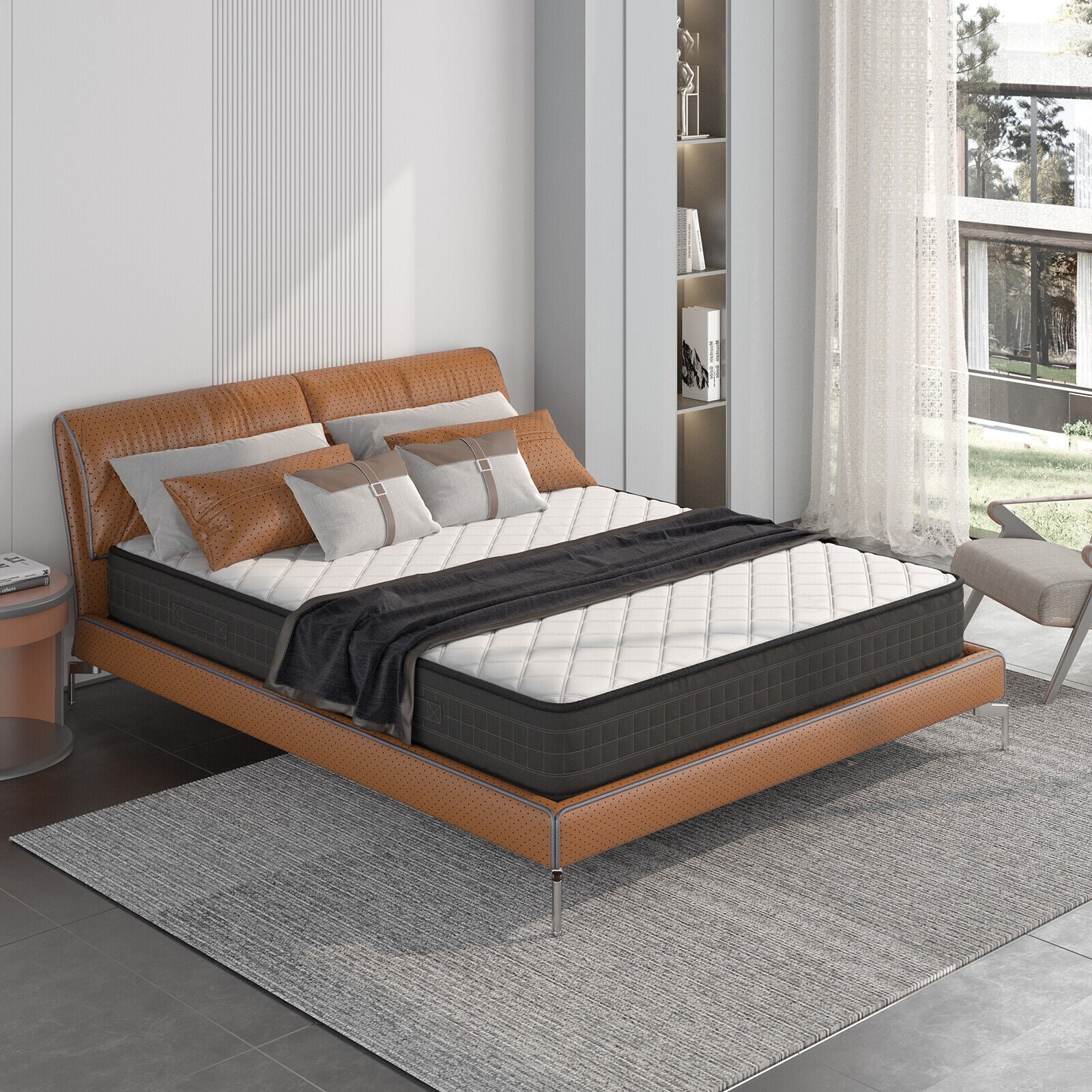 8 Inch Breathable Memory Foam Bed Mattress Medium Firm for Pressure Relieve-Queen Size