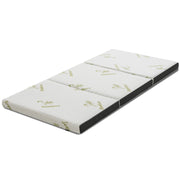 Portable Tri-fold Memory Foam Floor Mattress Topper Portable with Carrying Bag-L - S