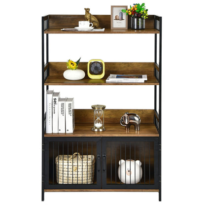 3-Tier Baker's Rack with Storage Cabinet-Rustic Brown